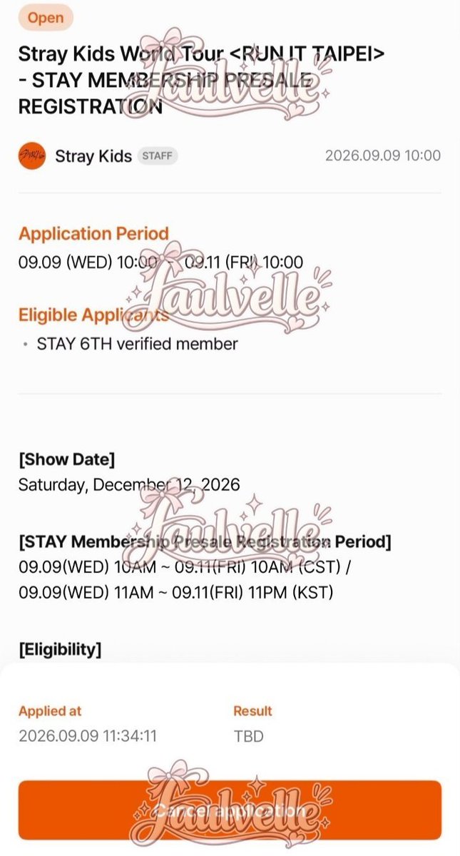 ulfairyy's tweet photo. WANT TO RENT | WTR

STAY 6기 Membership (6th Gen) for Stray Kids <RUN IT> World Tour

💸 150K IDR / $9 / 530 PHP

Availability :
🇹🇭 Bangkok
🇹🇼 Taipei

📩 DM for booking

1 code 1 account ❌NO SHARING❌

t. wts wtb rent membership presale straykids skz run it world tour taipei https://t.co/VJGNFNgQFs