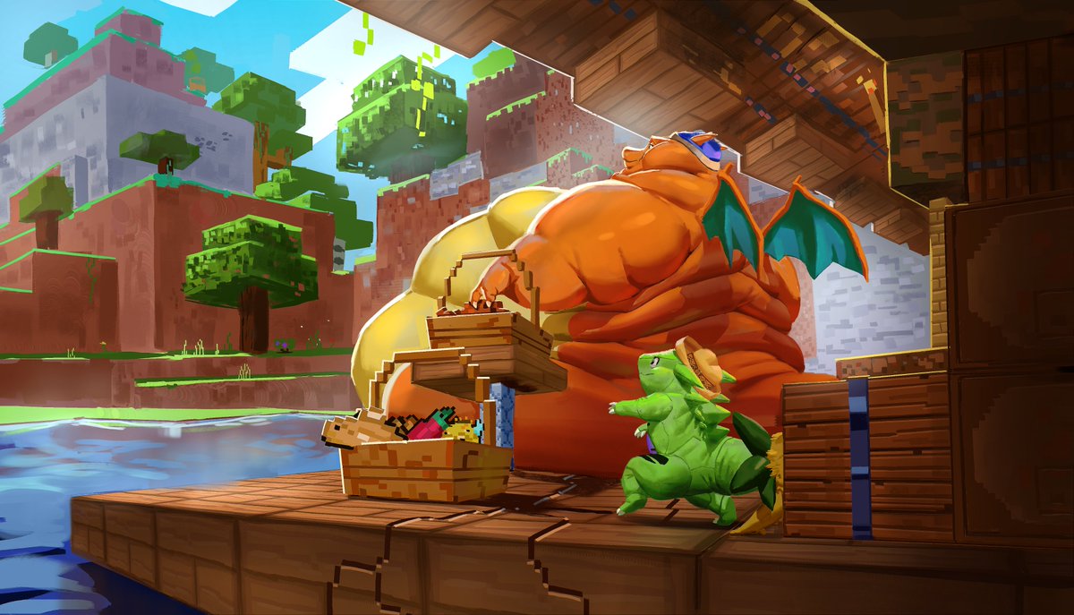 Citrus_slugcat's tweet photo. Little creechurs in a heist. :>
A drawing for @AcuteTyranitar featuring their Tyranitar plushie and their friendly (and friend shaped) Charizard friend @ChunkyFunkys ! https://t.co/pQ3koi3sRs