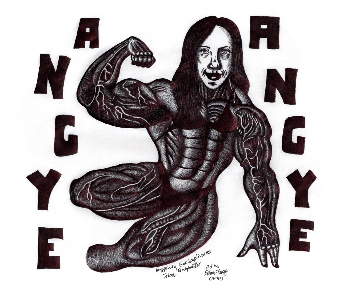 artzilla07's tweet photo. Drawing of Angela Olivares aka "Angyeluis "Angye" Garibayolivares (Fitness/Bodybuilder) (from IG &amp; FB) ✍️🖌🎨🖼🏋️‍♀️💪 https://t.co/CUFllJsZke