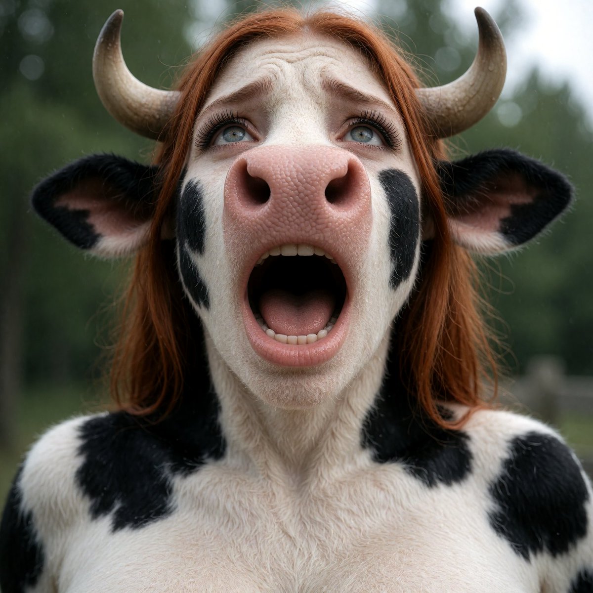 SnoutFan's tweet photo. Redhead Werecow Girl
#cow #cowtf #cowgirl #cowtransformation #werecow #bovine #anthrocow #redhead #moaning #mouthopen #openmouth #fur https://t.co/iPhKw1rZ2u