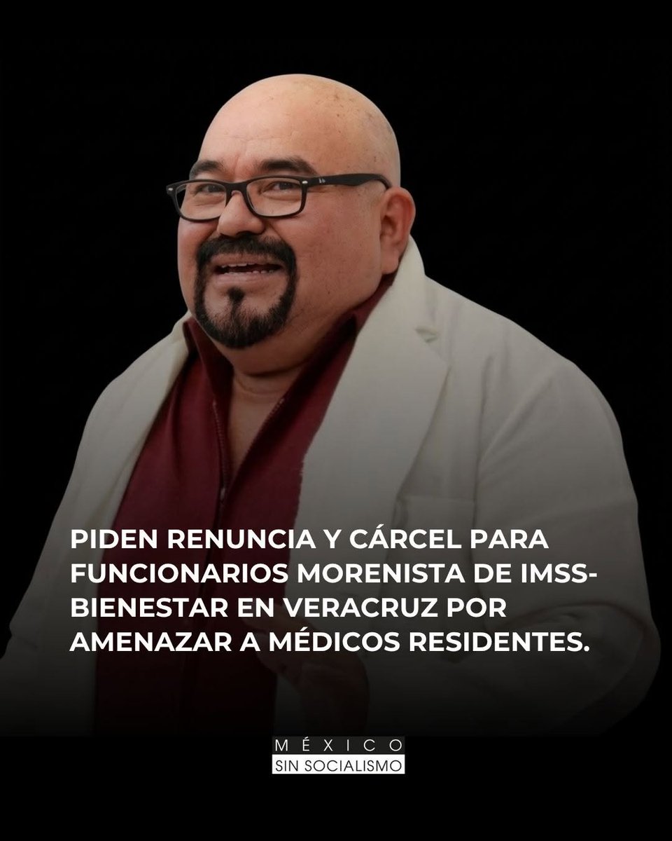 GARCIPAVON's tweet photo. ⚠️Otro caso de un morenista prepotente con poder.
Madres de niños con cánc3r, médicos residentes y partidos políticos exigieron la renuncia y cárc3l para Robert Ramos Alor, coordinador estatal del IMSS-Bienestar, tras amen@zar a especialistas de varios hospitales.
✍️   México Sin Socialismo