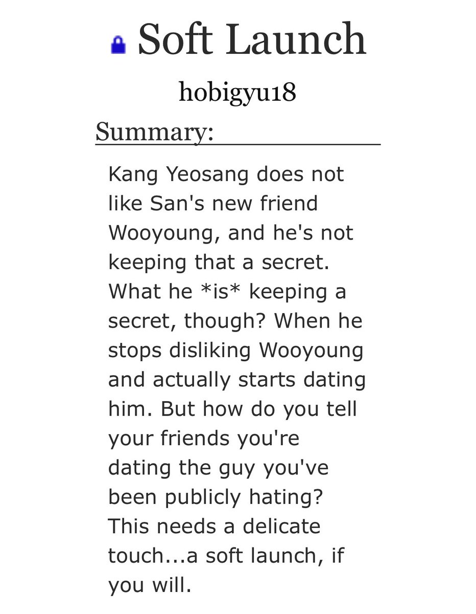 hobigyu18's tweet photo. The people have spoken:

Soft Launch chapter 1 is now available on ao3! (with new content)

🔗: https://t.co/LOWGEG7LC3 https://t.co/EdwH1vDKLE