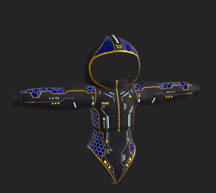 CheePaws1233's tweet photo. Mayu - WIP - Update to the Obsidian Strider Outfit

Finished the Hoodie part of the outfit! All thats left is the belt and pants! 

Interested in possibly getting this outfit free? Join the discord in my profile and come join my testers!
#mayu #vr #vrfurry #furry #vrc #3D https://t.co/R7L74XJZ0J