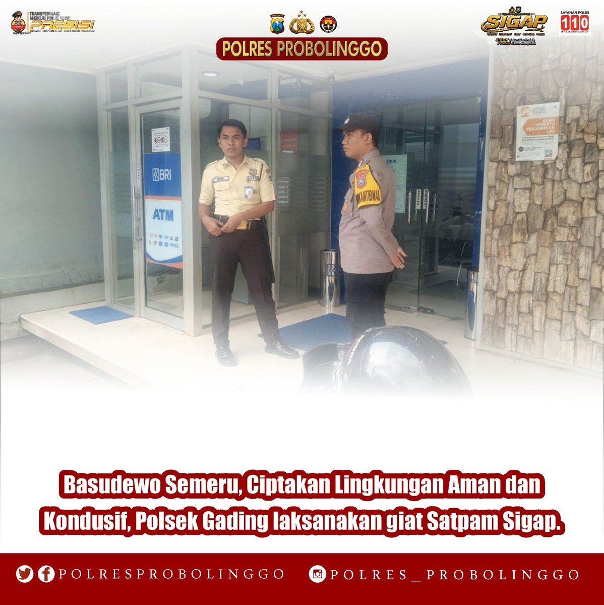 PolsekKrejengan's tweet photo. SATPAM SIAP, LINGKUNGAN AMAN
Dalam rangka menciptakan situasi yang aman, nyaman, dan kondusif, Polsek Gading melaksanakan kegiatan **Satpam Siap di wilayah hukum Polsek Gading.
#PolresProbolinggo #PolsekGading #SatpamSiap #Satpam #Kamtibmas #Keamanan #LingkunganAman https://t.co/E2GfjosDa8
