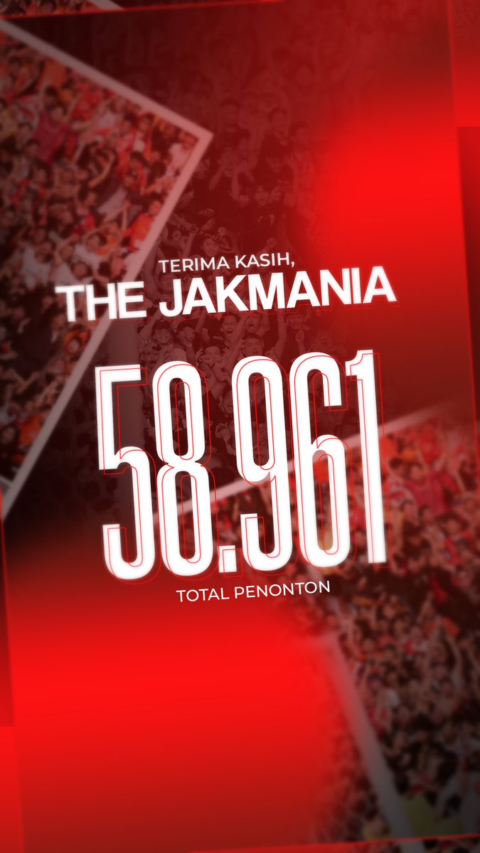Persija_Jkt's tweet photo. Terima kasih untuk seluruh Jakmania yang hadir dan memberikan dukungan luar biasa di GBK saat laga menghadapi Persib.

Apresiasi setinggi-tingginya atas dukungan yang positif serta komitmen bersama dalam menjaga ketertiban, keamanan, kenyamanan, dan kelancaran jalannya pertandingan.

Berkat kerja sama dan kedewasaan seluruh suporter, pertandingan dapat berlangsung dengan aman, nyaman, dan lancar.

Mari terus junjung tinggi sportivitas dan buktikan bahwa Jakmania adalah suporter yang bangga dengan ketertiban dan keamanan.

Terima kasih, Jak! Sampai jumpa di laga selanjutnya.

#PersijaDay #BRISuperLeague #Persija