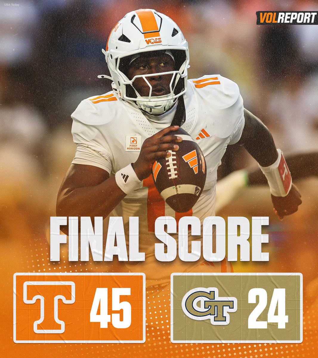 AllVolReport's tweet photo. TENNESSEE WALKS INTO GEORGIA TECH AND DESTROYS THE YELLOW JACKETS😤 https://t.co/6PpeflDKv8