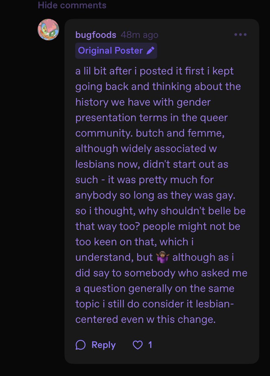 Aglaea_scissors's tweet photo. Its kinda sad how black lesbians cant have anything like i understand where shes coming from but whats the harm of a label for just black femme lesbians isnt that what micro labels are for we can acknowledge and support the whole community while having our group too
#belle4belle https://t.co/Dq9rOOWFBg
