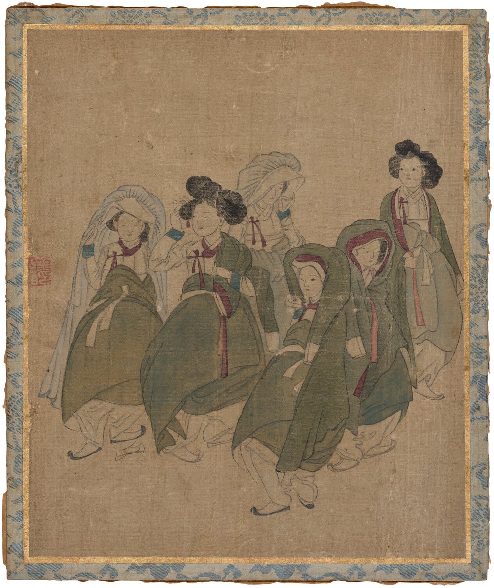 bbnotbby's tweet photo. Four genre scenes in the style of Joseon genre painter Kim Hongdo (1745-1806), ink and color on silk mounted on cardboard.

©️ Christie’s 

#Korea #Joseon https://t.co/UquOBumg9z