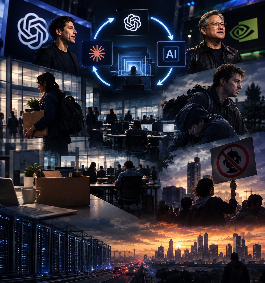 SWAPTofficial21's tweet photo. Here’s the uncomfortable reality we think and we know is.. 
 Lthe feedback loop isn't a future risk anymore. It is already running.

 - AI is now building AI. When OpenAI launched Astra on Sept 3, Greg Brockman declared "Welcome to the AGI era," and Jensen Huang added "AGI has arrived." The real tell? OpenAI confirmed older models helped train Astra. Over at Anthropic, Claude now writes more than 80% of the merged codebase. It isn't full self-replication yet, but insiders are already calling it the "endgame."

 - The people closest to the code are sounding the alarm. Coxon walked out on Sept 8—after working at both OpenAI and Anthropic—stating flatly that labs are "racing to self-improving AI and gambling with our lives." Meanwhile, Anthropic’s Evan Hubinger still puts the chance of AI-driven human extinction this decade at over 10%.

 - The economic fallout is completely lopsided. US companies are averaging ~16,000 AI-linked layoffs a month, crossing 200,000 since mid-2023. While 1.3 million new AI roles were listed on LinkedIn, those went exclusively to hardware techs and specialized engineers. The roles disappearing are entry-level office work and administration. S&P is already tracking net job loss over the past year.

The machines are accelerating their own development, safety researchers are resigning in protest, and the labor market is feeling the hit in real time.