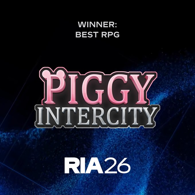 Piggy_News's tweet photo. 🏆ROBLOX INNOVATION AWARDS🏆
Piggy: Intercity has won the Innovation for Best RPG Game! https://t.co/38hI8hPoBq