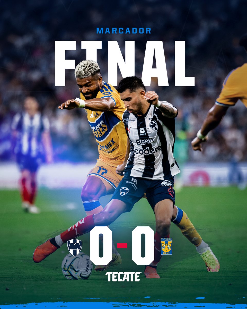 Rayados's tweet photo. 90' ⏱️ | Monterrey 0-0 Tigres |

Termina el #ClásicoRegio en empate.

@CervezaTecate https://t.co/EPeBeQAe5X