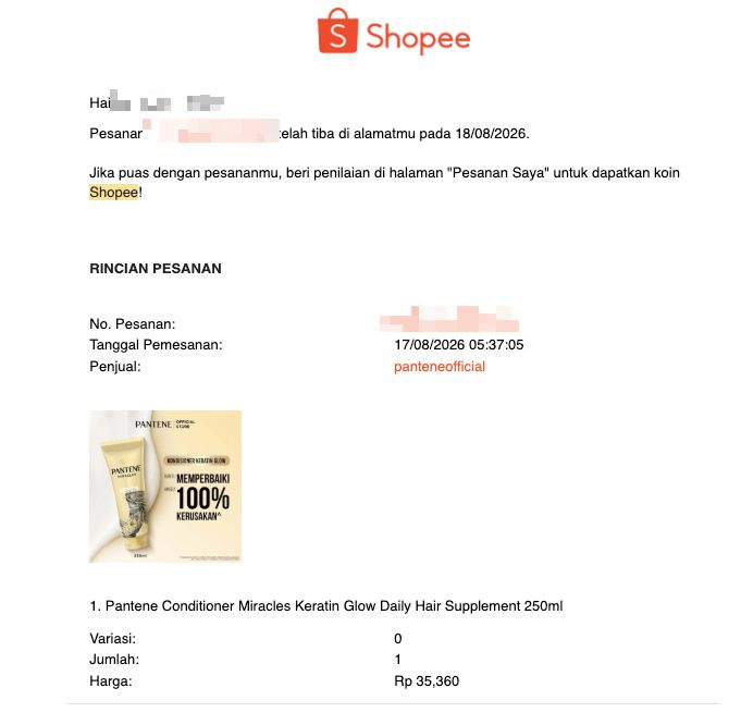 hi_ssamm's tweet photo. Sampai akhirnya nemu kalau Shopee ternyata ngirim detail pesanan lewat email setelah barangnya sampai. Akhirnya kubikin sistem buat nyocokin email itu dengan transaksi SeaBank yang sebelumnya udh kecatet, terus detail barangnya otomatis dimasukin ke notes. https://t.co/3ZVglKhbaW