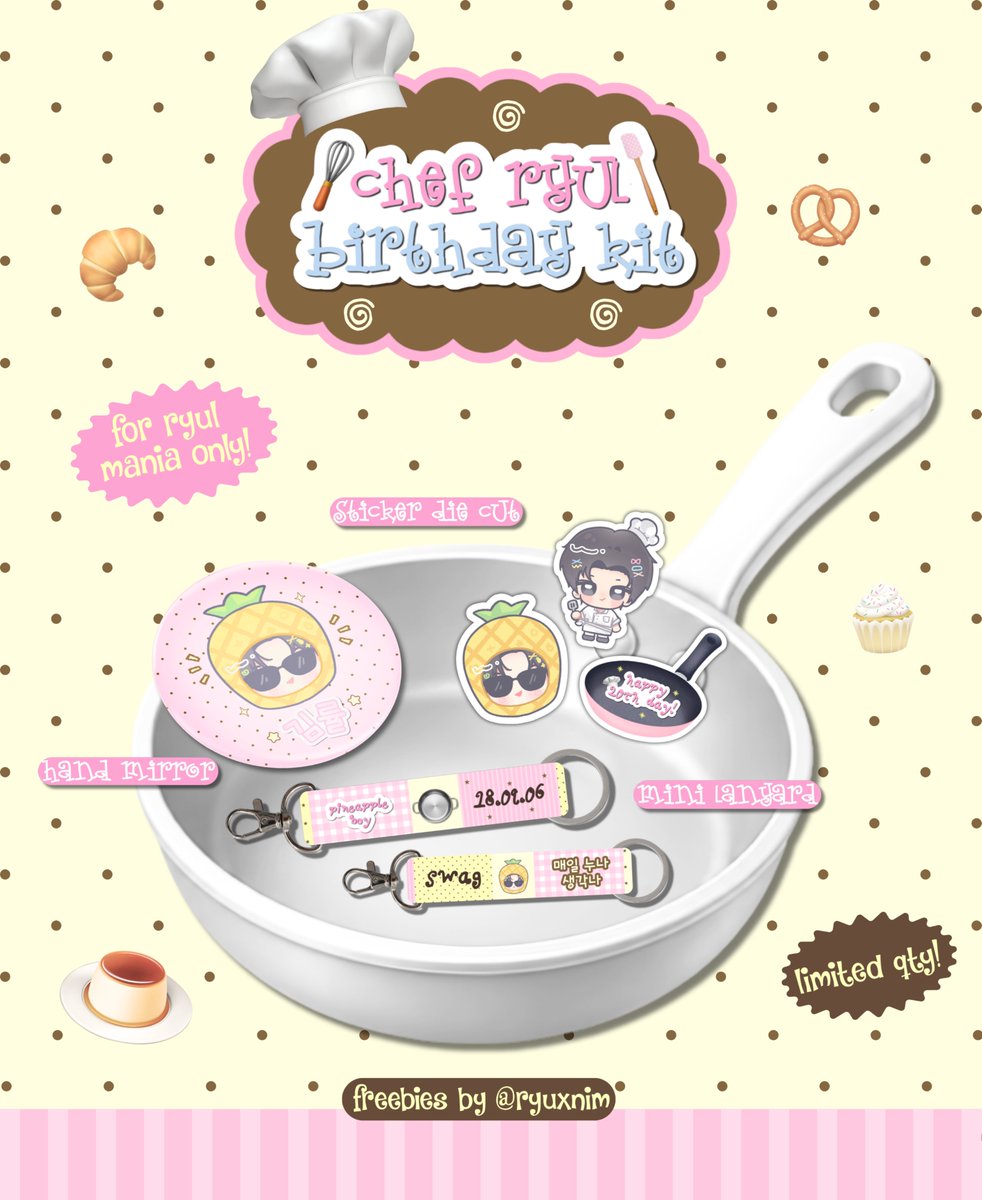 ryuxnim's tweet photo. 👨🏻‍🍳 ֶָ֢  ֶָ֢  ֶָ֢ Ryul's Birthday Kit
freebies by @ryuxnim 

how to claim:
• rt &amp; like this post
• 1 kit 1 person
• co 18.9 by 🍊 (18.09 WIB)
• price will be set Rp. 1.896 (no rf)
• link co TBA

drop @ if you interest 🪄⋆˚࿔ https://t.co/F8ihrFSNrs