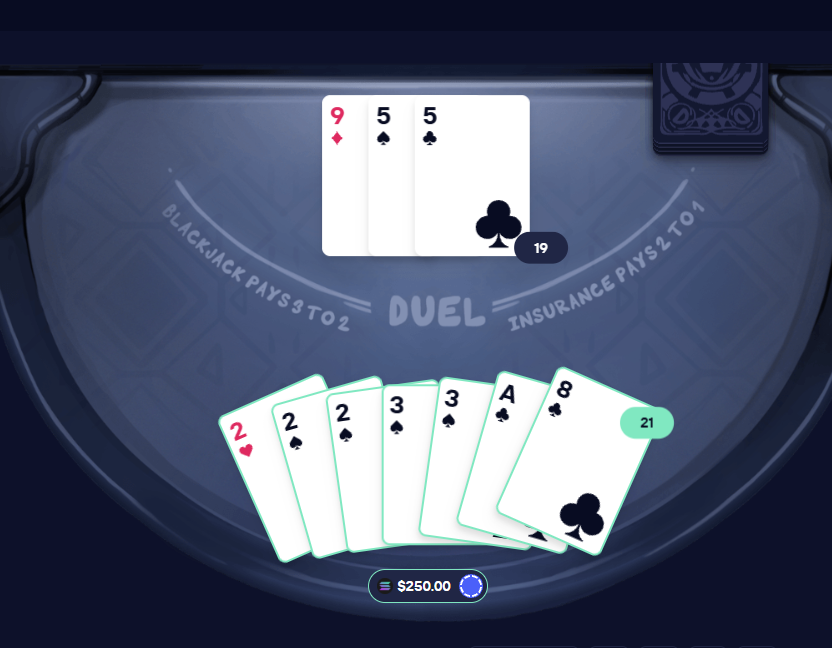 Mike81TV's tweet photo. If the dealer pulls a 7 cars 21 people cry Rigged,
but when a players pull the exact same thing its fine.
Good thing on Duel you don't need to ever wonder.
100% RTP
100% Provably Fair
https://t.co/P0QQqMnPnA https://t.co/HKeqjlMKE6