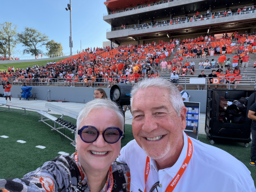 SHSUPresWhite's tweet photo. Thanks to all who came to celebrate our first game at home in our rockin’ stadium! It was a party that @BobbyWilliamsAD &amp; I have been excited to share with you. Wanted a W, but saw a lot of growth in @BearkatsFB. Looking forward to a good season! https://t.co/T7szBIKTS5