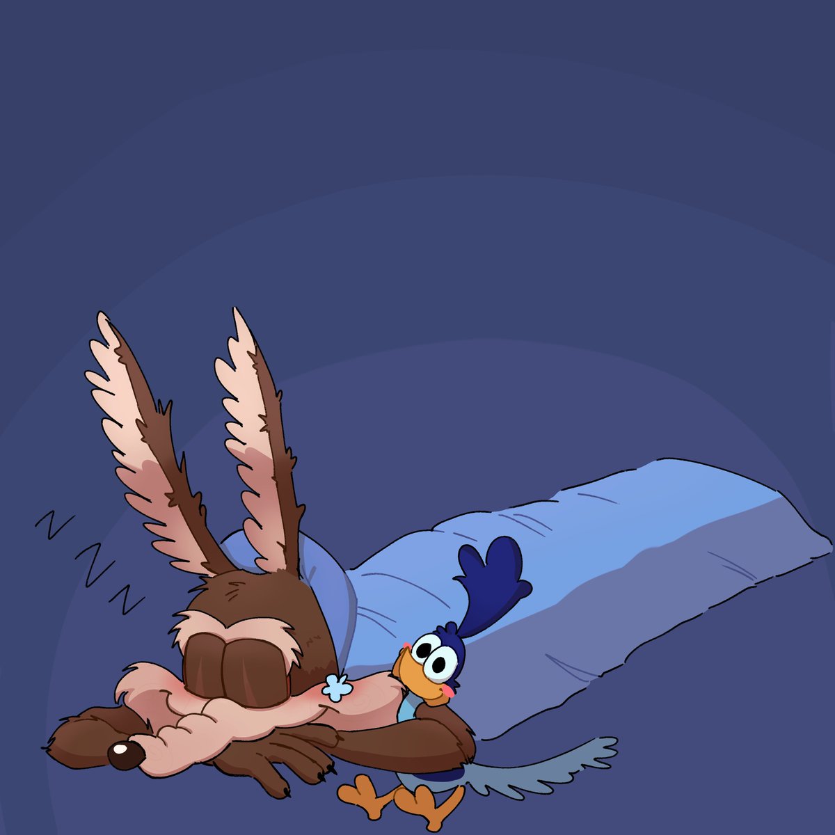 Honey_4lien's tweet photo. Es tan celoso y adorable #wilerunner #wileroad #wileecoyote #roadrunner https://t.co/lYOUsLzNvm