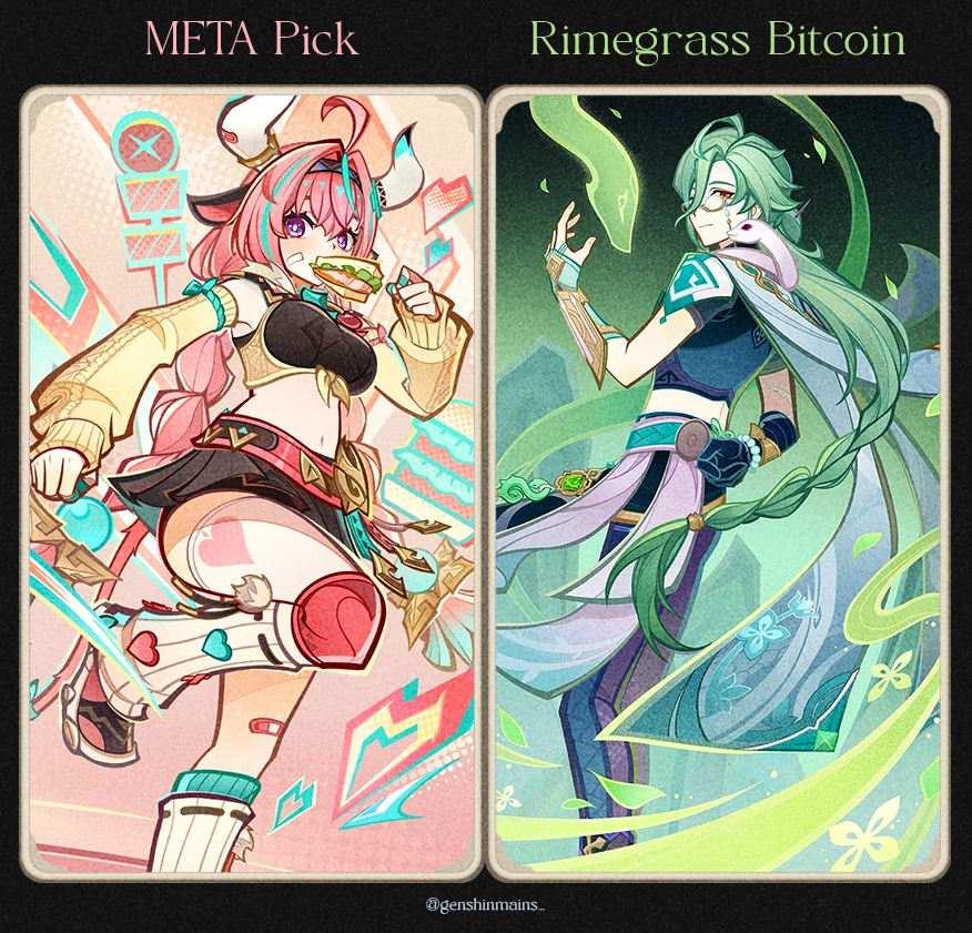 genshinmains_'s tweet photo. Meta pick or Rimegrass copium 🤔

#GenshinImpact https://t.co/6P5dvCkTiB
