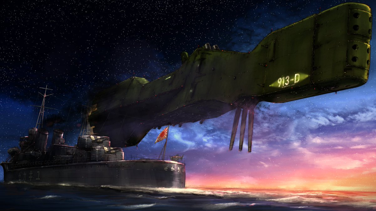 TV3520hatakaze's tweet photo. 9月13日なので戦艦ユリシーズを描きました https://t.co/6ylaHo8GRa