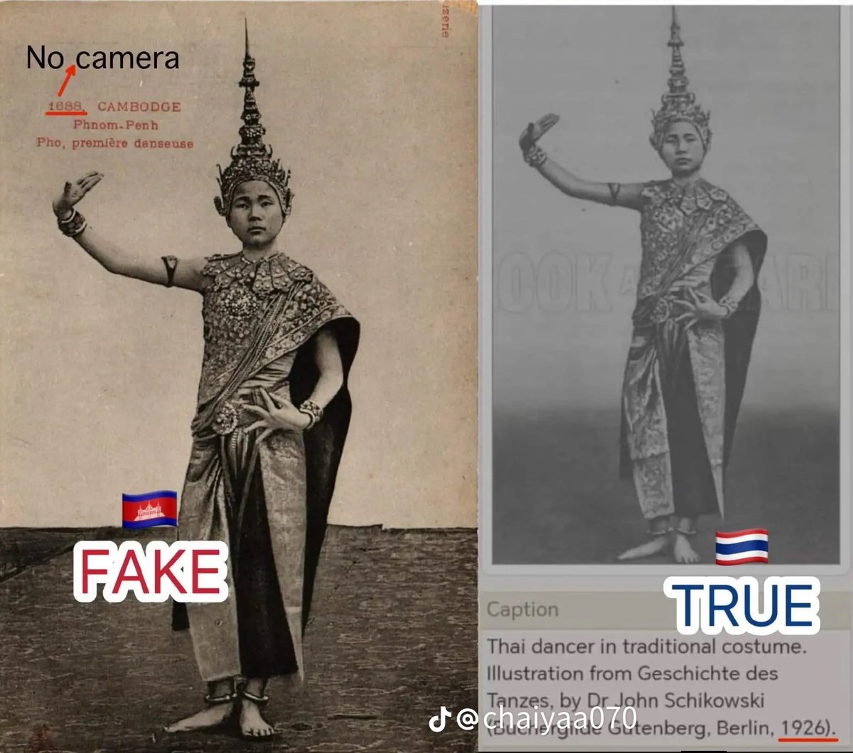 Krittayoth60773's tweet photo. ความตอแหลของ #เขมร แค่อยากเอาชนะ #ไทย ว่าเกิดก่อน มีก่อน ฉันคือต้นกำเนิด แค่แปะรูปธงชาติ ใส่ปีที่เก่ากว่า แต่ความโป๊ะคือ ปีนั้นยังไม่มีกล้องถ่ายรูปเลย 
..คงน้อยเนื้อต่ำใจมาก ที่ตัวเองไม่มีหลักฐาน ข้อมูลไม่เพียงพอที่จะเอาชนะไทยได้เลย ถึงเฟคข้อมูลได้ขนาดนี้ #khmer claim #thaidress https://t.co/3Nag51AQTn