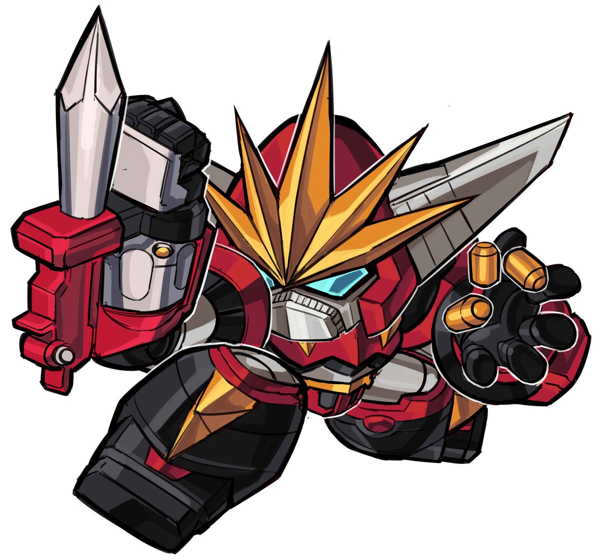 hts9's tweet photo. What if dai guard had more arm parts he can use in his arsenal.
Commission by the great @pbx_hvn_breaker give him a fellow 😉 #mecha #daiguard #superrobot https://t.co/uiWMtd8jft