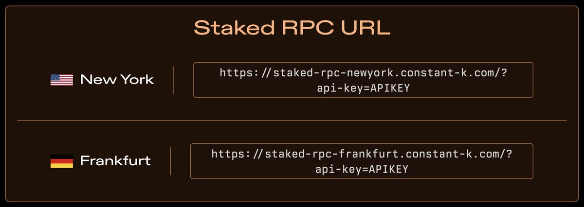 constant_k_SOL's tweet photo. Who likes stake?
We do.
SWQoS sending now live on https://t.co/UiZpocdYfr
SOLANA https://t.co/rQoSqRhsqd