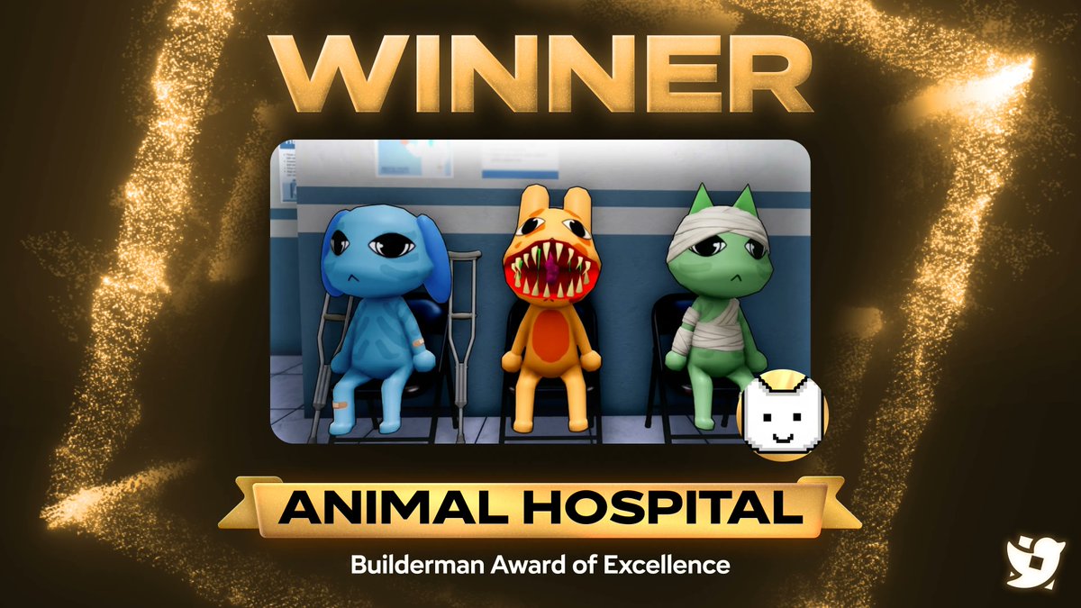 Roblox_RTC's tweet photo. Animal Hospital has won the Builderman's Award of Excellence! https://t.co/2aXgOzEcRO