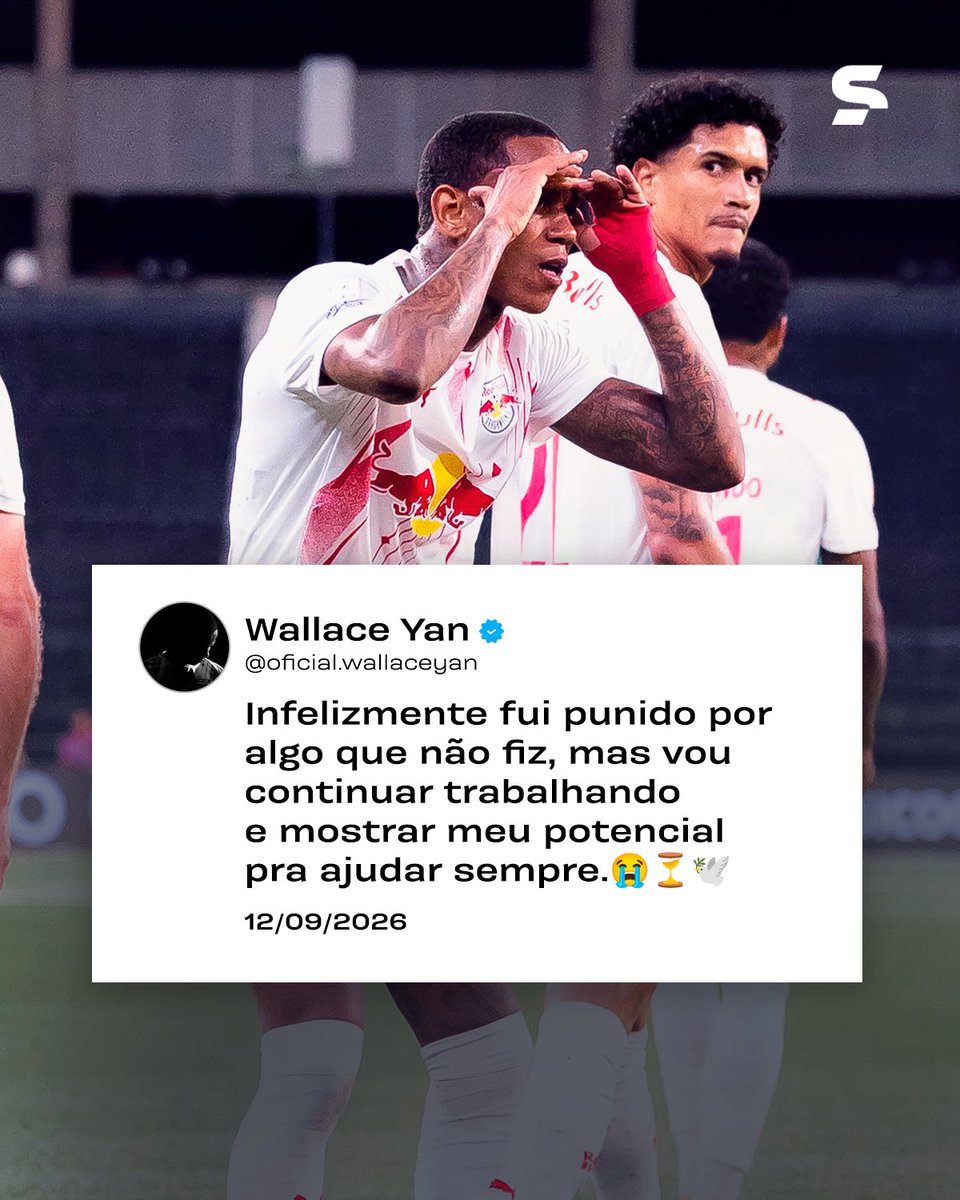 sportv's tweet photo. WALLACE YAN SE PRONUNCIOU!! ⚪🎙️

O atacante do Bragantino foi às redes sociais falar sobre a expulsão que levou na partida contra o Botafogo, neste sábado (12).

📸: Wallace Yan /Instagram

*Contém texto alternativo

#BrasileiraoNoSportv #WallaceYan #Bragantino #FutebolBrasileiro