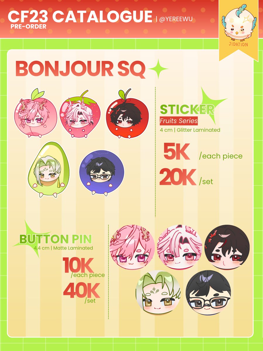 Yereewu's tweet photo. [ 💙 &amp; 🔁 very appreciated! ]

Yereewu's #CF23 PO Batch 01 is open yeay! ◝(ᵔᗜᵔ)◜
📅: 13-19 September 2026
📦: Pick up both days &amp; Mail order
⭐: PANDAVVA, NOA FLORASTRA, ENKI QUROSA, REX ACARDIA, BOUYA KYUUROKU, SEISHIN

🔗 LINK DOWN BELLOW 
#comifuro23 #cf23catalogue https://t.co/3YFKJuc5i8