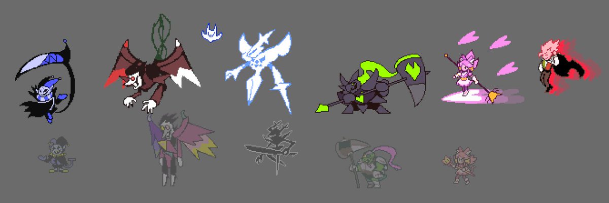 RadicalCadaver's tweet photo. I actually made a batch of sprites recently cause I wanted to make my own take on what other Kaizo bosses would look like, plus my own version of Kaizo Knight. https://t.co/U0Ir6iqAZi
