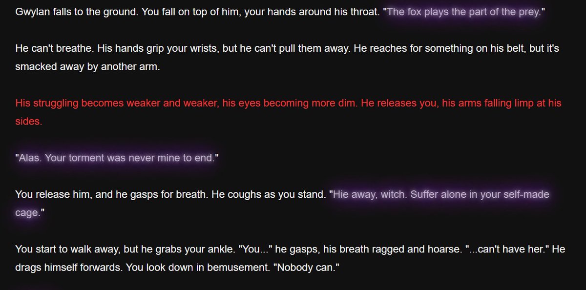 invunea's tweet photo. ivory knows of gwylan's blackened heart in terms of romance, so i've noticed they do not take his connection with pc seriously. they've mentioned the first time it's laughable he's like this with pc at all.

but the extent of how far gwy goes... "you can't have them. nobody can." https://t.co/cbxCQu8DA1