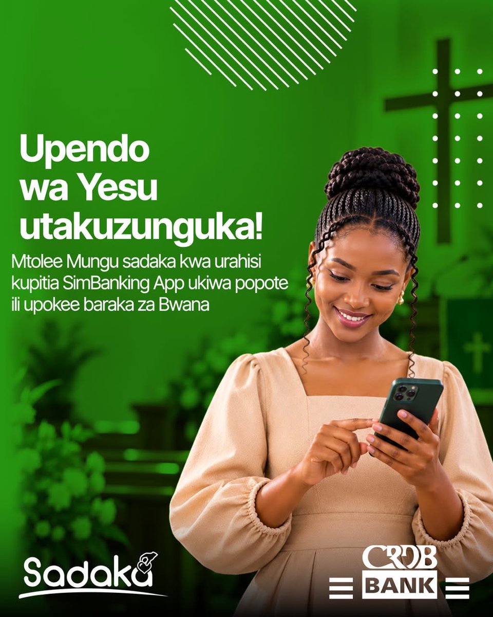 kipepe123's tweet photo. Toa  Sadaka Kiganjani 💵✋️

Mtolee Mungu sadaka kupitia SimBanking App ukiwa popote ili upokee baraka za Bwana

Jinsi ya kutoa
👉🏽 *150*03# au fungua SimBanking App 📲👉🏽 Chagua 3 SADAKA👉🏽Chagua 2  👉🏽Chagua 1
👉🏽Weka namba husika ya Nyumba ya Ibada
#crdbbank
#tunakusikiliza https://t.co/yxBXSWj6o5