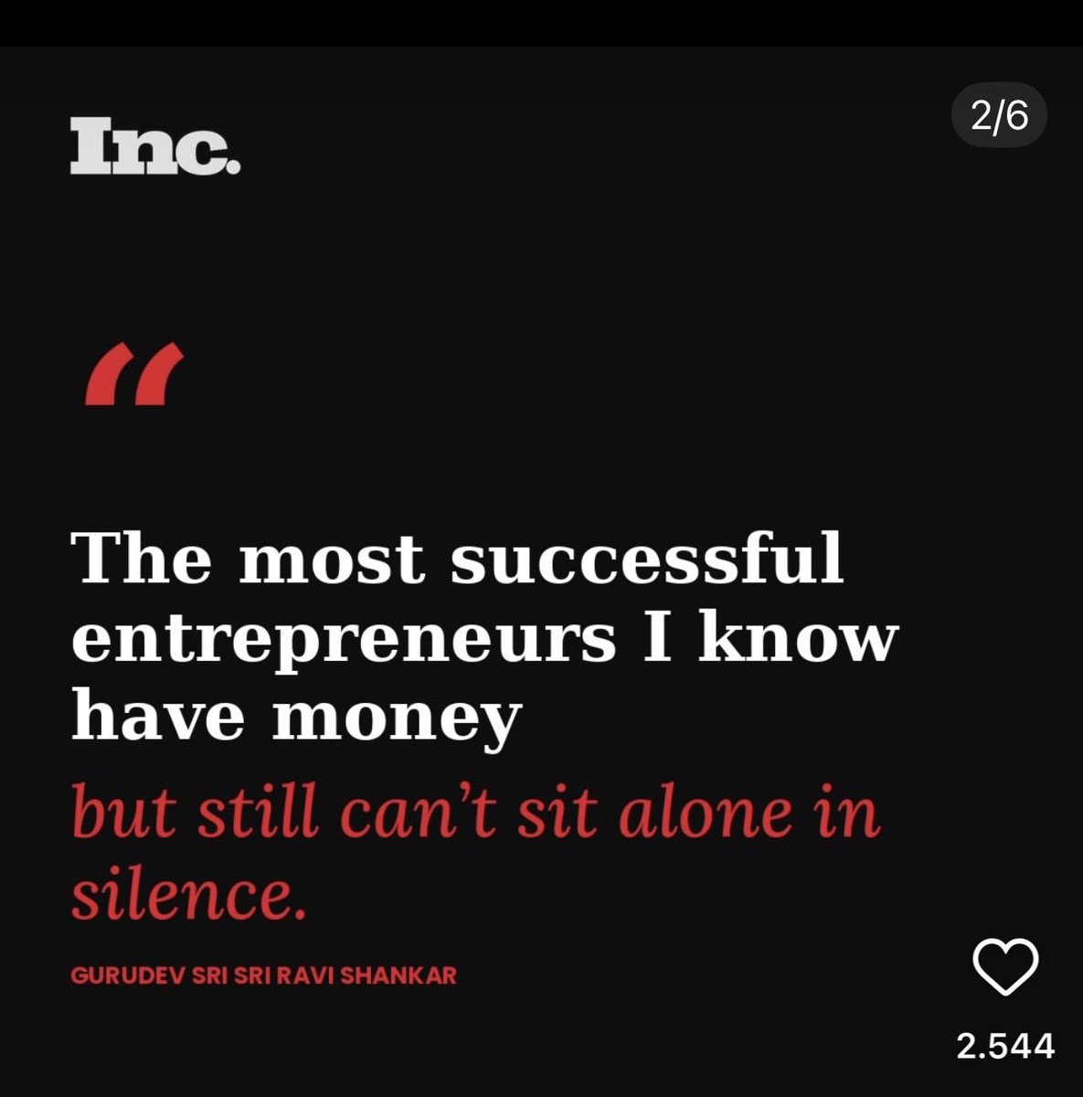 RupGurbani's tweet photo. “ Banyak entrepreneur sukses yang  saya kenal punya banyak harta - 
Tetapi belum dapat duduk sendirian dalam Hening. “

Gurudev Sri Sri 
Renungan Minggu
Jakarta 13-9-26 https://t.co/yYJ9ImJWVL