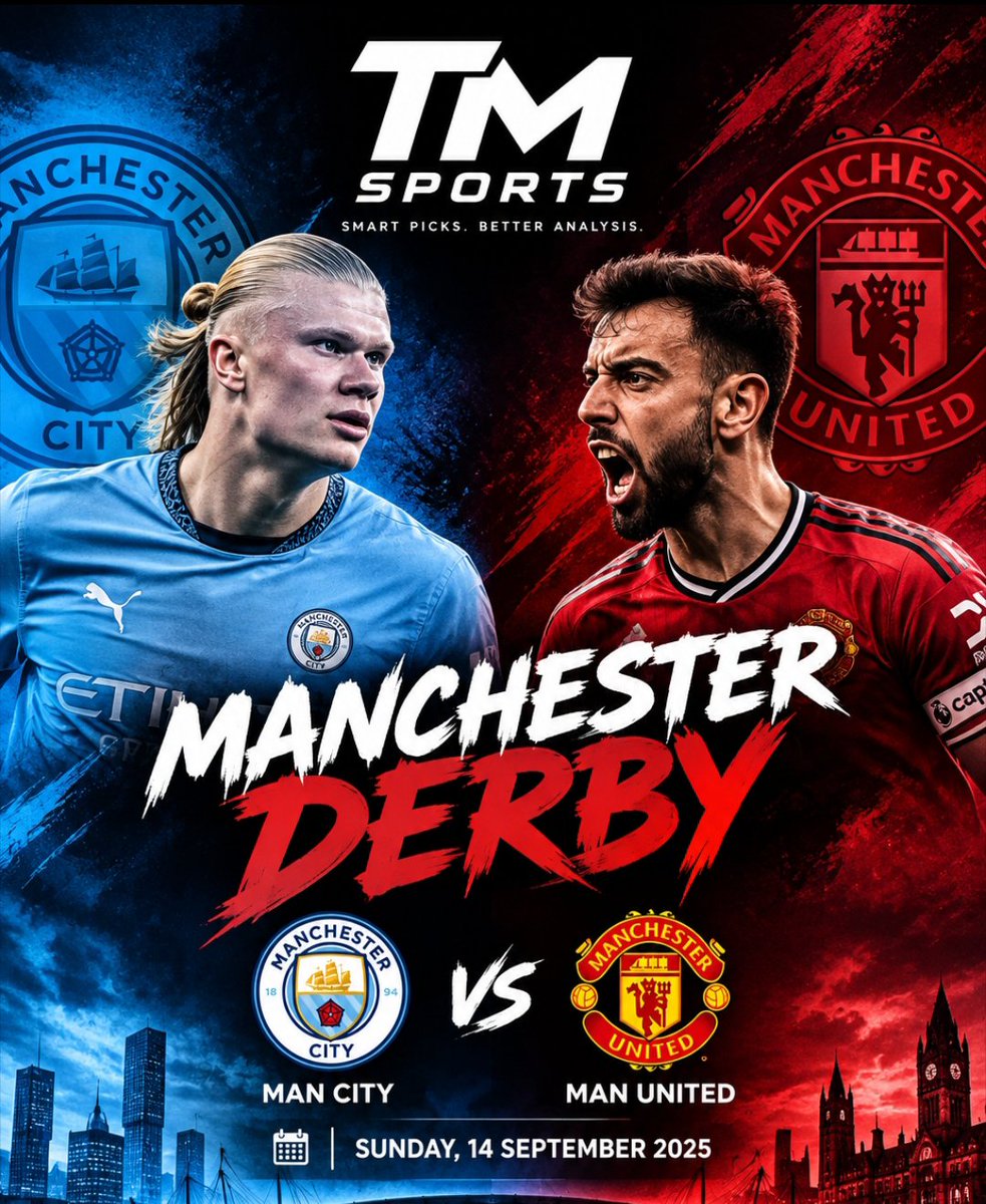 Tmssportsera's tweet photo. 👀 LET'S SETTLE THIS
Who wins today?

🅰️ Manchester City
🅱️ Manchester United
🤝 Draw

Drop your prediction below 👇
#FootballTwitter #TMSports https://t.co/6Kp99EzaMd