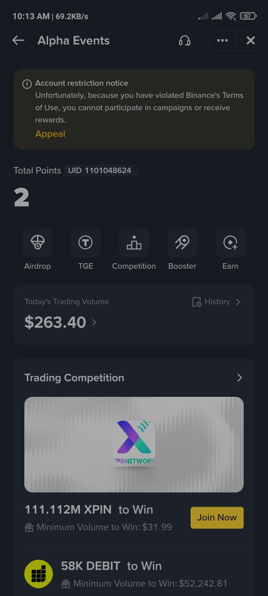 rifa112222's tweet photo. @binance @BinanceWallet Please review my account again. My Learn &amp; Earn “Not Eligible�� issue was fixed recently, but my Binance Alpha account is still restricted. Please check my Alpha account and restore my eligibility. I believe this restriction is a mistake.
Uid   1101048624 https://t.co/kO2P0Zlcnq