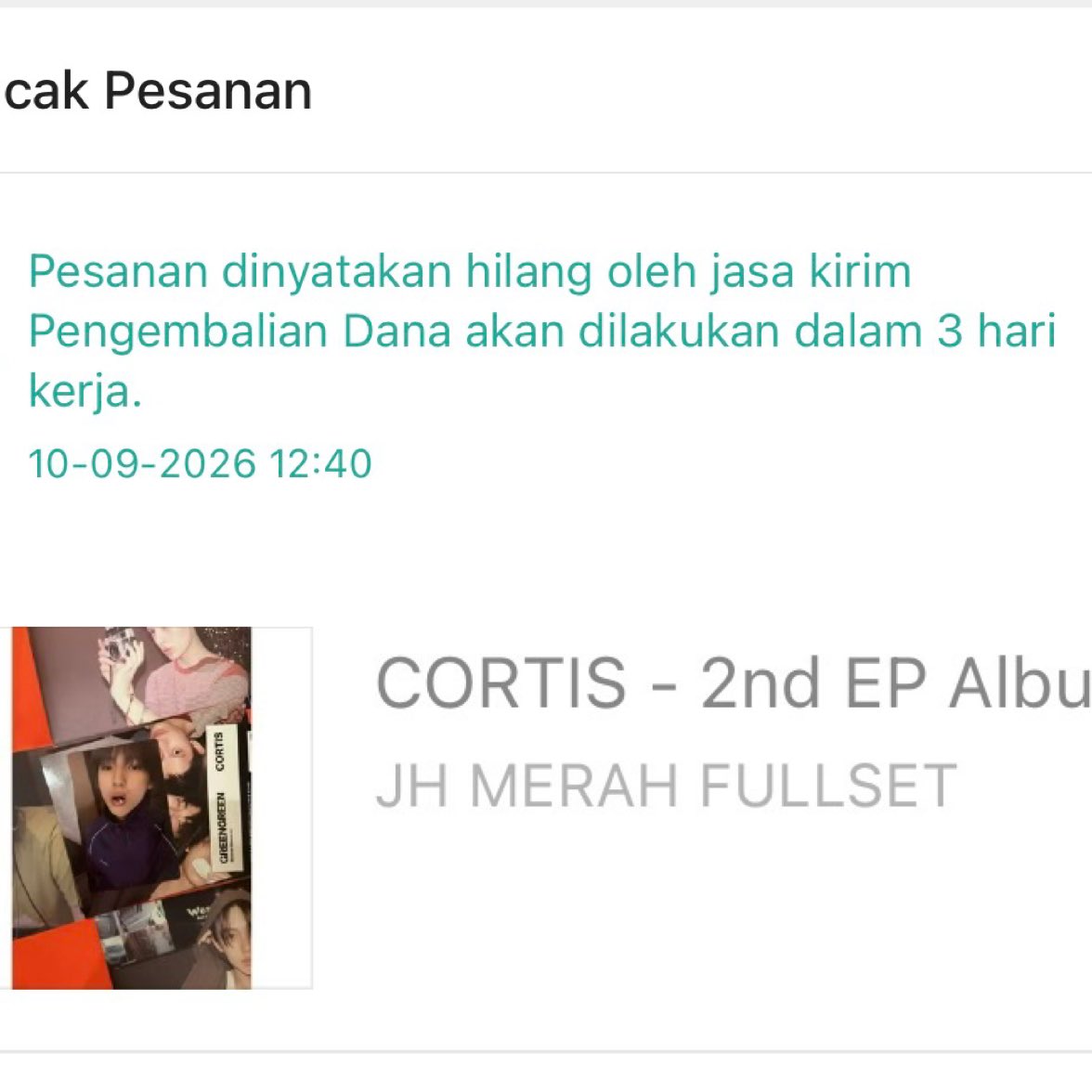 czenmerch's tweet photo. @nunajuhoon__ @ShopeeID @ShopeeXpress selain marak nya paket isi merch BTS atau idol lain dibobol, kayaknya sekarang cortis juga jadi inceran? kasus ku dinyatakan hilang dan cuma dikembalikan 80ribu sbg kompensasi🥲 mana sama sama juhoon😭 https://t.co/Mc6NcWDJ8Y