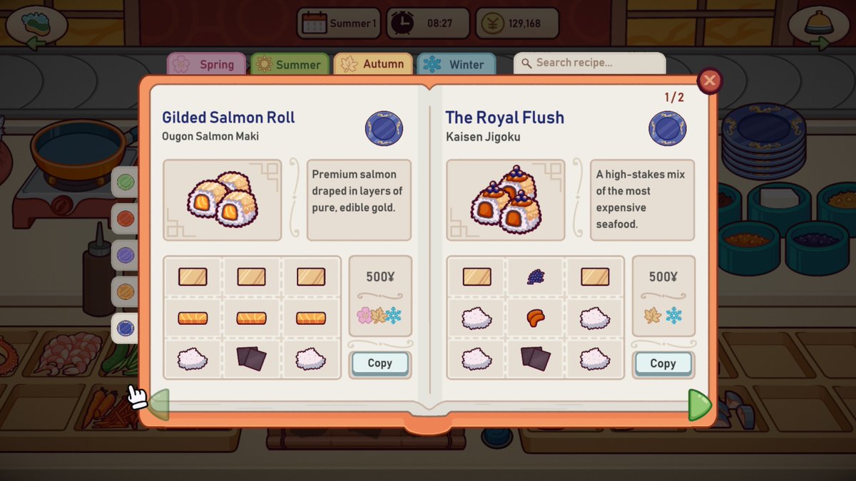 rogueduckbr's tweet photo. Ugoku Sushi Bar v1.1.0 já está no ar 🍣

adicionamos novos upgrades pra cozinha,
busca + filtros de receitas
e jeitos bem mais práticos de não travar o preparo.

menos tempo folheando o livro de receitas,
mais tempo mantendo o balcão sempre cheio. 🍵
#gamedev #cozygaming https://t.co/513RtrPiwD