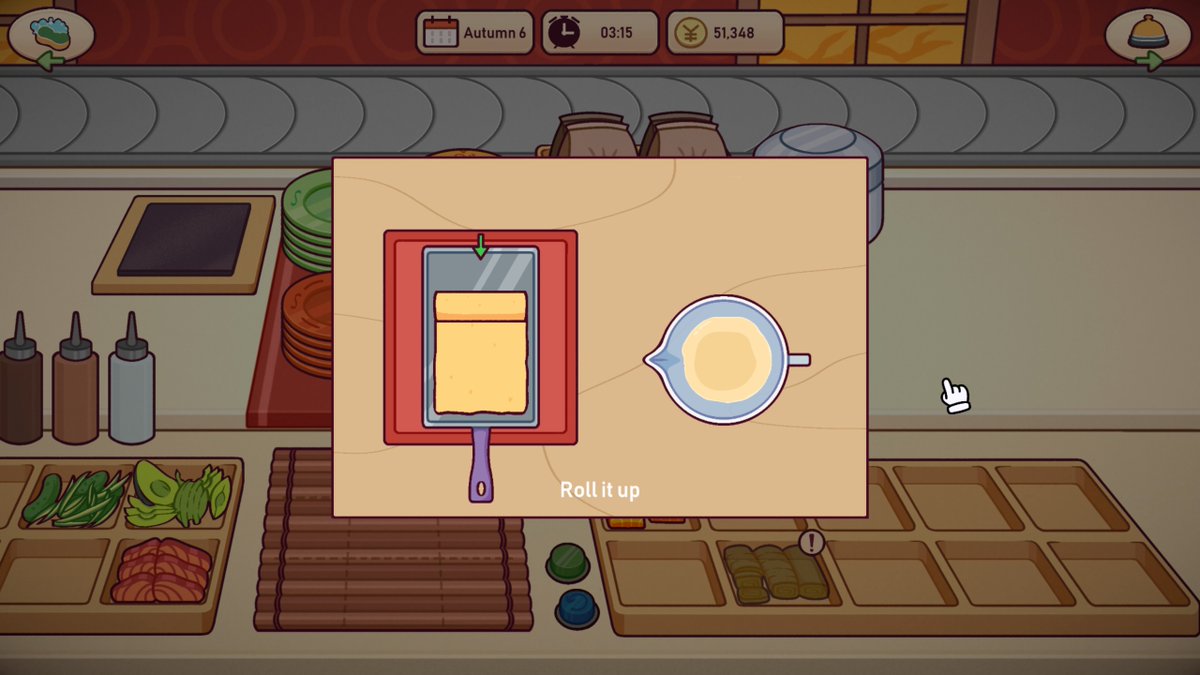 rogueduckbr's tweet photo. Ugoku Sushi Bar v1.1.0 já está no ar 🍣

adicionamos novos upgrades pra cozinha,
busca + filtros de receitas
e jeitos bem mais práticos de não travar o preparo.

menos tempo folheando o livro de receitas,
mais tempo mantendo o balcão sempre cheio. 🍵
#gamedev #cozygaming https://t.co/513RtrPiwD