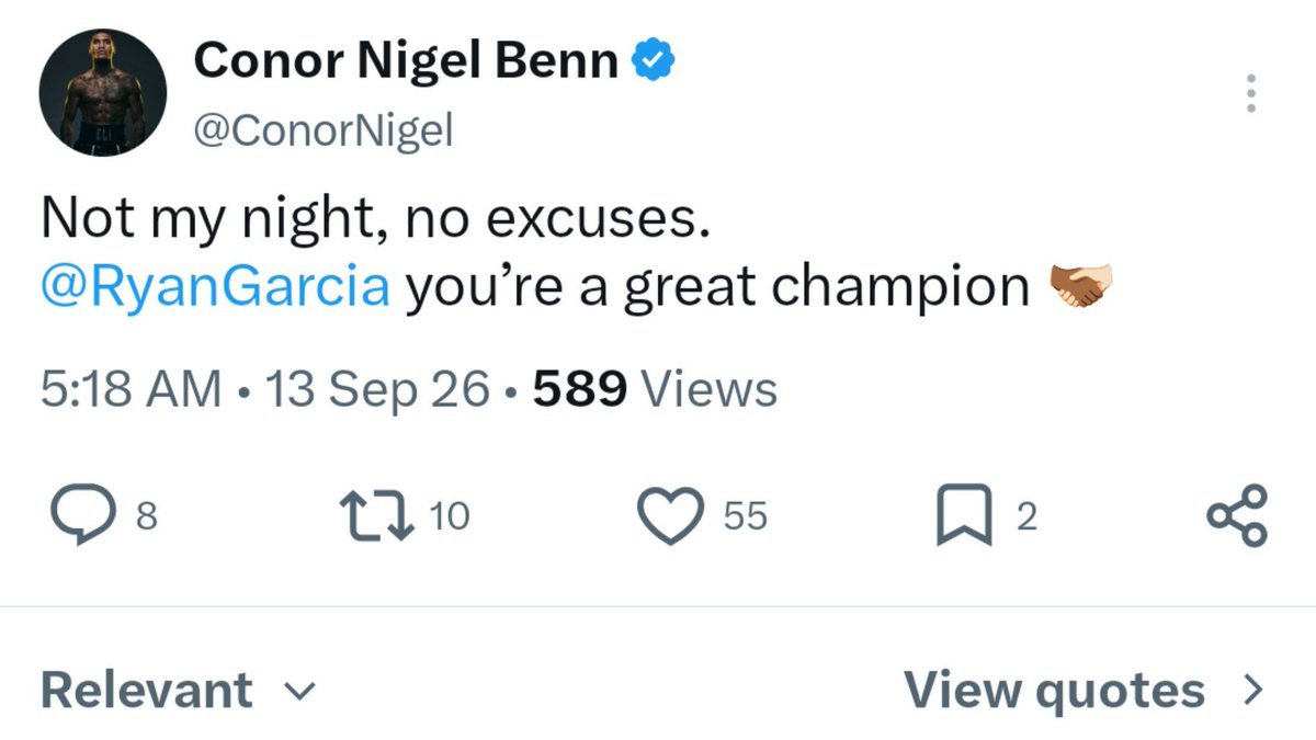 EverythingBoxi2's tweet photo. ‼️ Connor Benn's first words after his Round 2 TKO defeat to Ryan Garcia. https://t.co/Mx9JQor3ZA