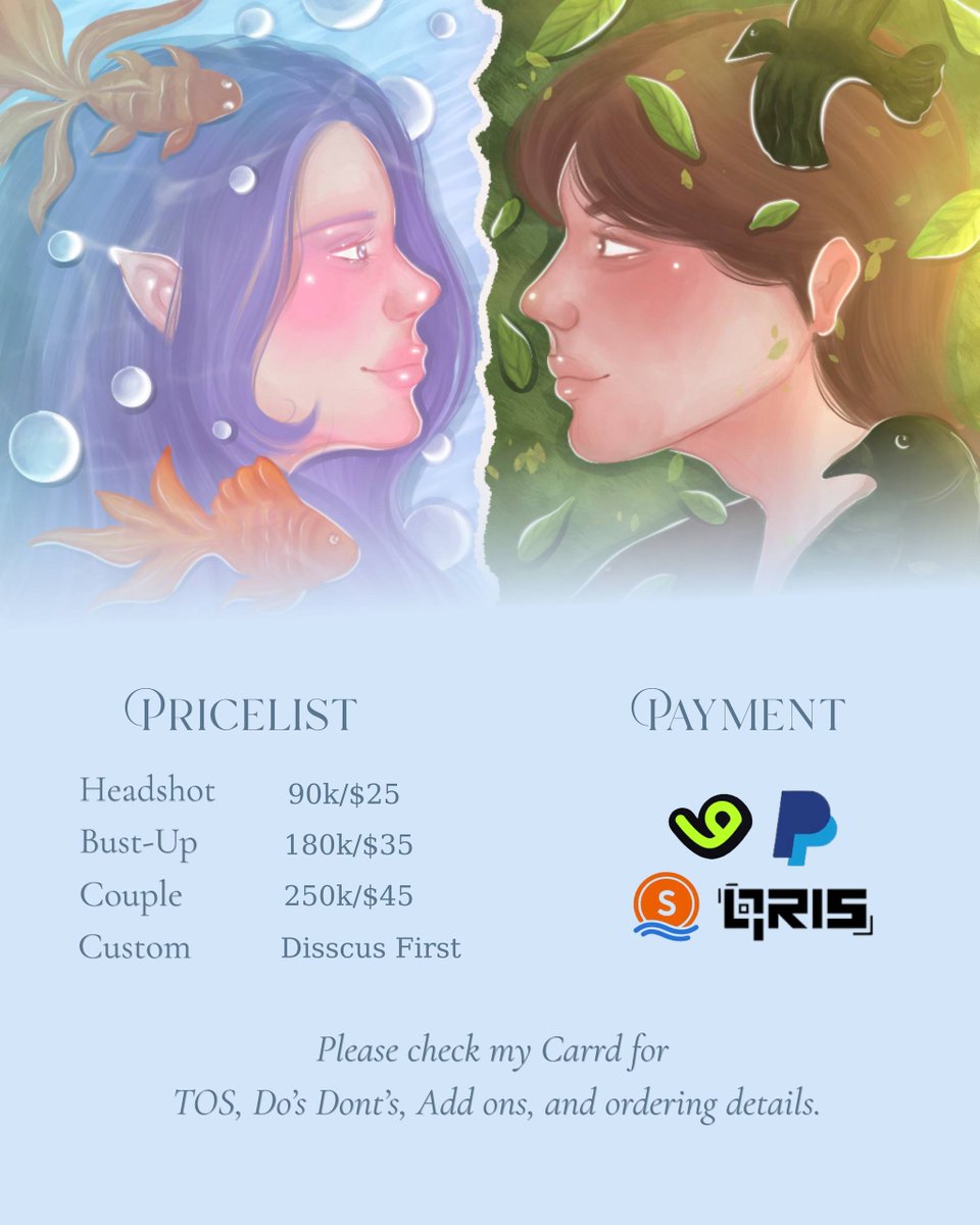 itsartanty's tweet photo. ( ♡ + ↻ are appreciated! )

hello guys, it’s artanty here! ♡ i’m opening commissions for both local and international clients. 

my commissions are also available on VGen, so kindly check my Carrd https://t.co/REHXnJ6EfX for more details. feel free to DM me as well. toodles! https://t.co/MuYVce4ydP