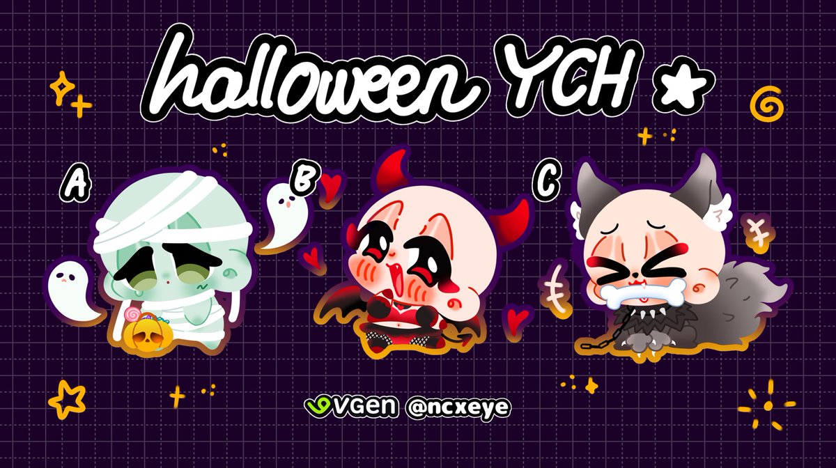 ncxeyecmsn's tweet photo. 🎃👻Art Raffle Halloween YCH👻🎃
First time doing #ArtRaffle here kinda nervous👉👈

1 Winner each (3 Winners!)
Free commercial use!

✦ Follow + RT
✦ Drop your ref + Which base you want!

Ends in 3 days
If you don’t want to leave it on luck, you can grab a slot on my VGen~♡ https://t.co/47ESQJ7W8l