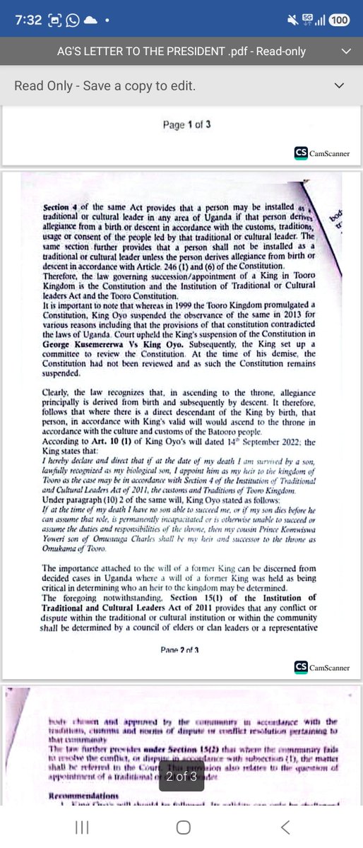 TumukundeTT's tweet photo. The AG SC Dr. Sam Mayanja has guided and advised the President. The AL'S advise as head of the Bar is very important to us Lawyers. Let the will of King Oyo stand until otherwise. https://t.co/atc2L2ew1e