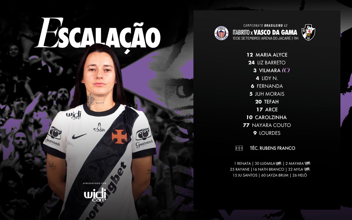 vasco_feminino's tweet photo. 📋 Definidas e enumeradas para a decisão, o Vasco está escalado para enfrentar o Itabirito na Arena do Jacaré! 💢
📺 CBF TV e TV Brasil
#ITAxVAS
#BrasileiroFemininoA2
#MeninasDaColina
#VascoDaGama https://t.co/UWnPdLvqXS