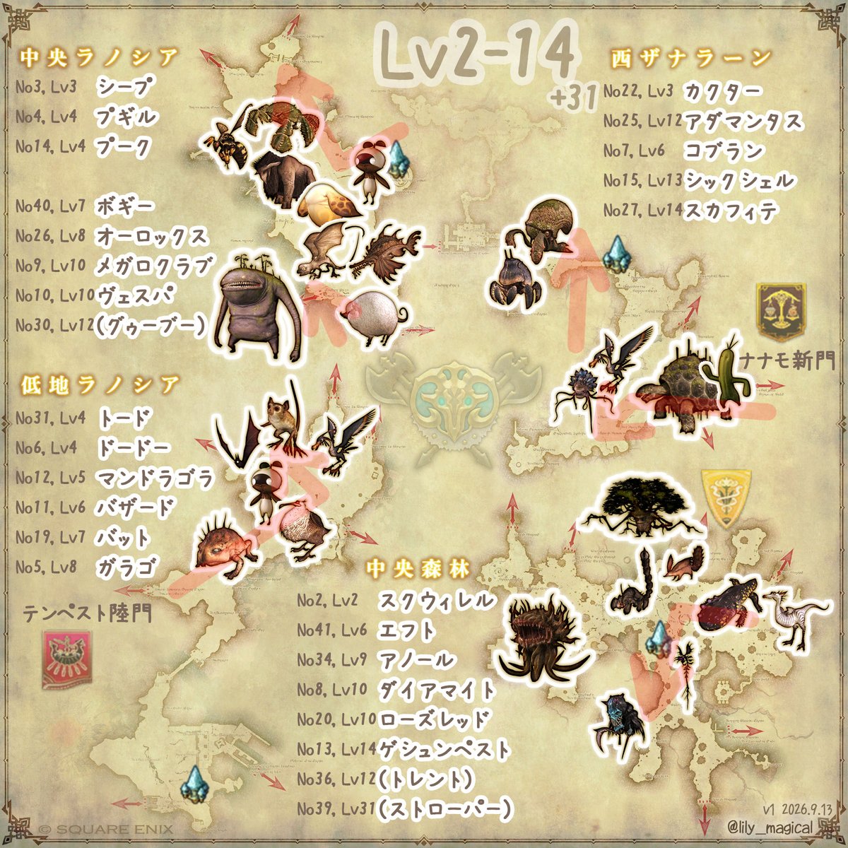 lily_magical's tweet photo. 魔獣使いの捕獲マップなどなどφ( •ω•́  )
「なんで同じ見た目なのに捕獲できないんだよぉお！」とか「うわこのFATE懐かしくない？！」とか言いながら楽しく飛び回ってた( ¯ᵕ¯ )
闘獣錬むずいぃ……頑張らねば！ https://t.co/nExfkyETSx