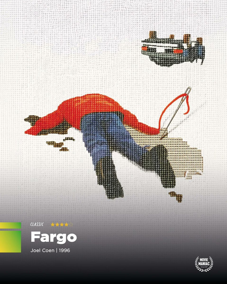 TijuanaSie8fe's tweet photo. CLASSIC | Fargo [1996].. Director: Joel Coen
Genre: Crime / Comedy
Cast: Frances McDormand, William H. Macy, Steve Buscemi, Harve Presnell, Peter Stormare. Let me know your thoughts and opinions in the comments down below... https://t.co/tj7QHD5kej