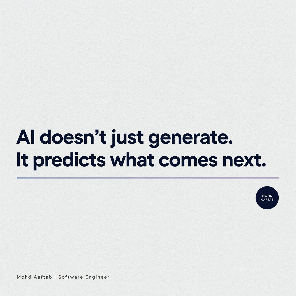 AaftabBuilds's tweet photo. LLM words nahi, tokens predict karta hai.

Prompt → Tokens → Probability → Next Token → Repeat

AI pura answer ek saath nahi sochta. Har step par next likely token predict karta hai.

Tokens > Words | Probability > Thinking https://t.co/D8nPEBHsNX