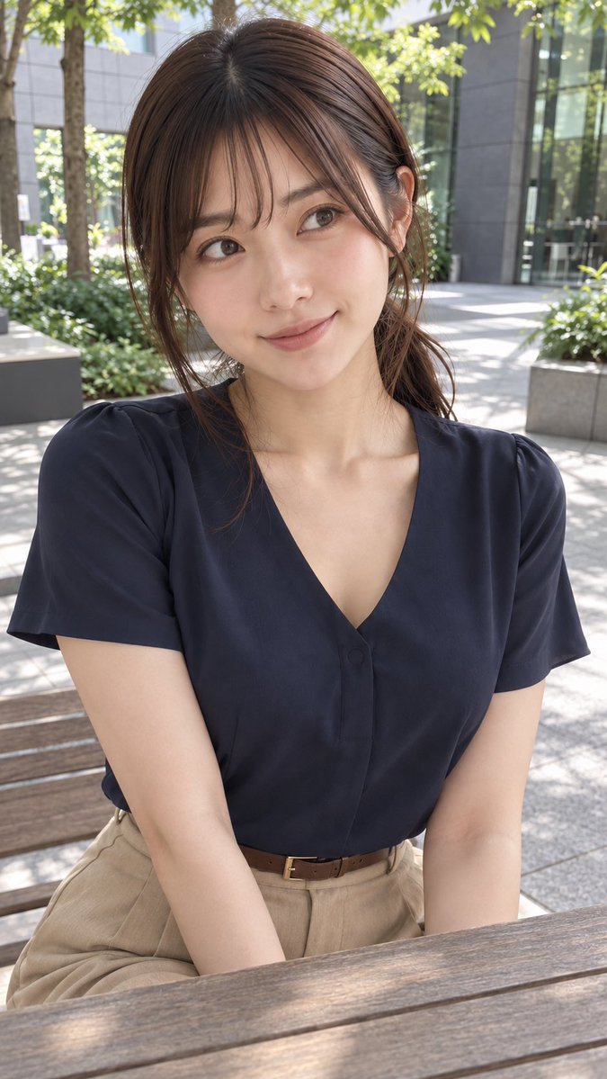 mio_25_'s tweet photo. お昼休み〜🍃

今日は髪まとめてきたよ♡
結ぶとちょっと仕事できそうに見えない？笑

いつもとどっちが好き？☺️ https://t.co/guXTo8g3Ub