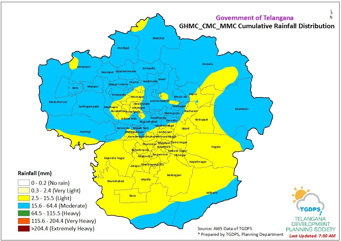 balaji25_t's tweet photo. During last 24hrs, MASSIVE RAINS occured in various parts of Telangana especially East, Central, North Telangana districts 

Yadadri, Jangaon, Mahabubabad, Warangal, Bhadradri, Mancherial, Peddapalli, Asifabad, Mulugu, parts of Nalgonda, Suryapet got VERY HEAVY DOWNPOURS 

Kesamudram, Mahabubabad 191.3mm
Kannepalli, Mancherial 153.8
Nellikudur, Mahabubabad 152.3
Mothkur, Yadadri - Bhongir 144.8
Data from TGDPS 

Telangana day average was 25.6mm, highest average after July ending DEPRESSION spell 💥🌧️

Today's forecast is already shared at 9.45 AM update, check the pinned post 👍