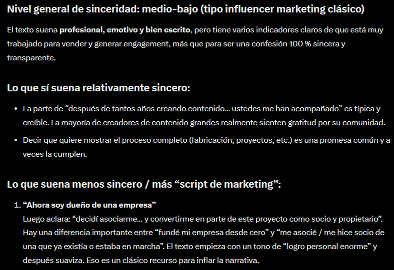 DarmCuate's tweet photo. Copié el Texto de la Publicación y le pregunté a la IA y esto fue lo que me dijo: https://t.co/YQvHF6he5J