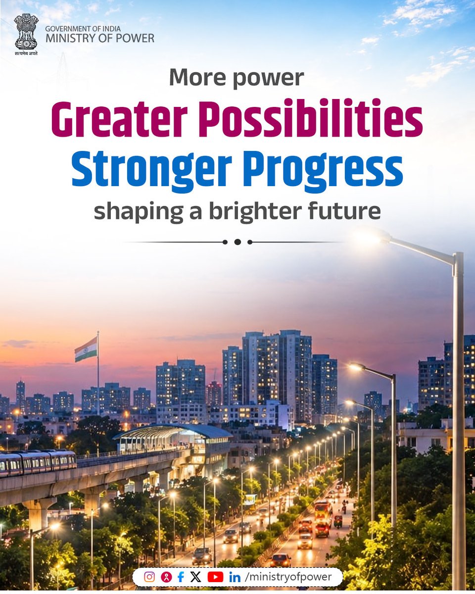 pgcilindia's tweet photo. More power, Greater possibilities, stronger progress shaping a brighter future. Powering Homes, Powering Industries #TransmittingPowerTransformingLives #VikasKiPower #PowerForIndia https://t.co/RFTvpCyJEc