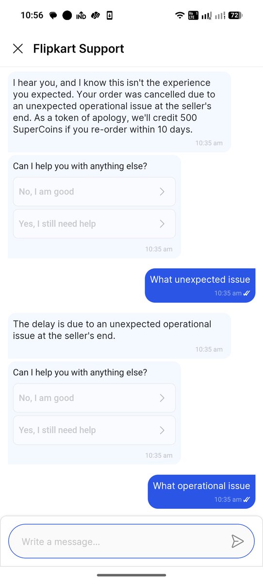 ShruTi_G25's tweet photo. @flipkartsupport As I already mentioned, the Chat option is insufferable and unhelpful. Attaching some screenshots for your reference. @flipkartsupport @flipk https://t.co/71hxcTCm2C